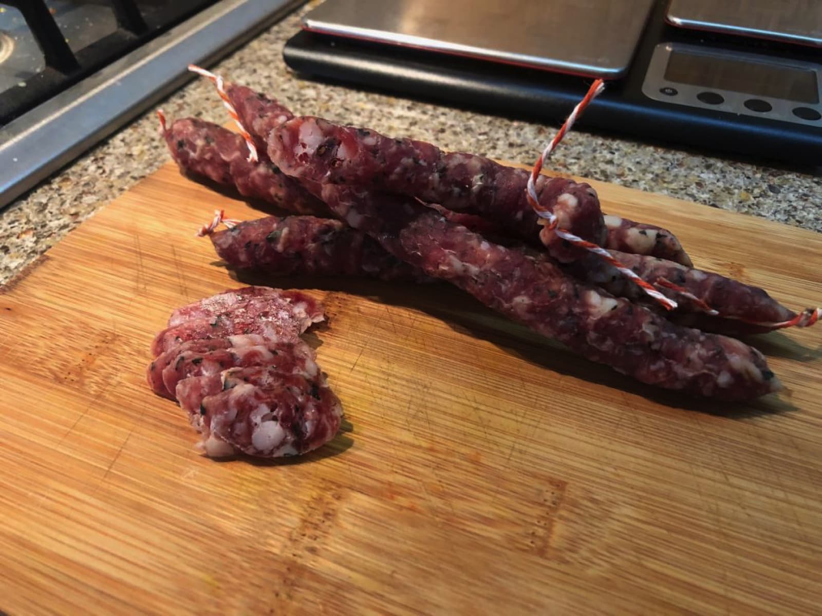 Basil and pink peppercorn snack stick salami recipe